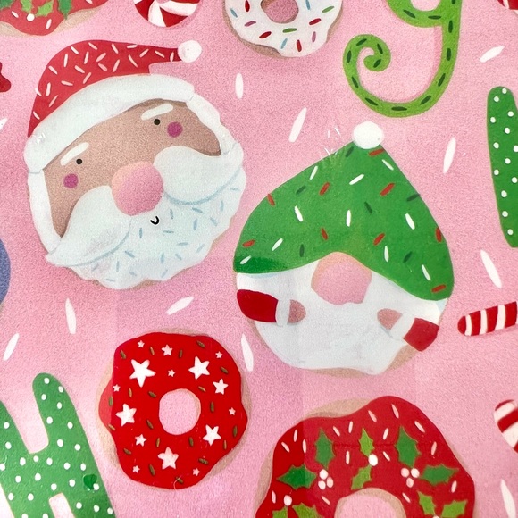 Large Christmas Doughnuts Candy Poly Cutting Board Joy Santa Kitchen Donuts - Picture 6 of 11
